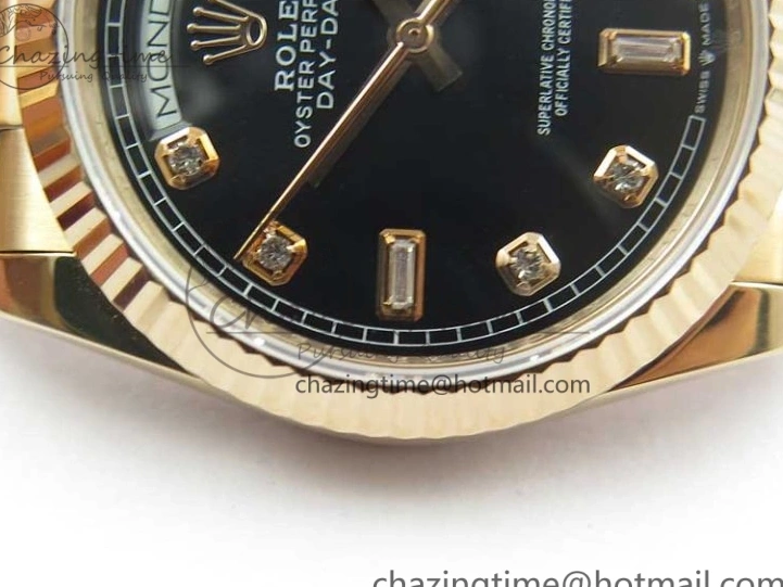 Maker Day-Date 128239 RG Black on Crystral Edition Bracelet RG Best Dial Markers 36 Bp President 1221